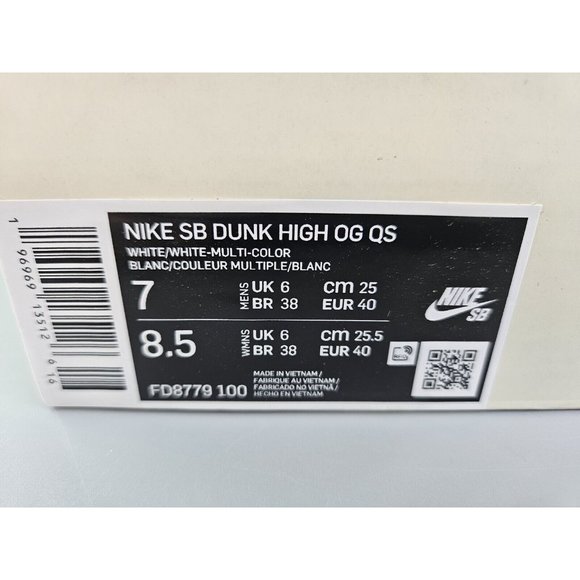 NEW Nike x Supreme SB Dunk High OG QS RAMMELLZEE Men\'s 7 Women\'s 8.5 FD8779-100 main image 5